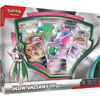 Pokémon TCG: Iron Valiant ex Box (1 Folien-Promo-Karte, 1 übergroße Folienkarte und 4 Booster-Packs)
