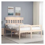 furnicato Bett Seniorenbett aus massivem Kiefernholz 195,5x125,5x81 cm natur (1-tlg) braun 125.5 cm x 195.5 cm x 81 cm