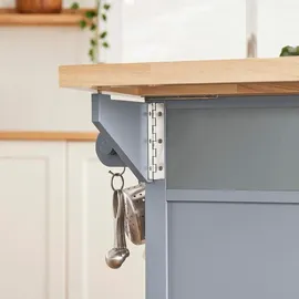 SoBuy Kücheninsel mit erweiterbarer Arbeitsplatte Servierwagen Holz BHT ca.: 115x92x46-71cm