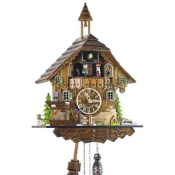Engstler -Kuckucksuhr mit Beleuchtung Haus Quarzwerk Musik 42cm- 4481/50 QMT