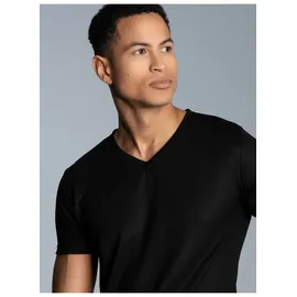 TRIGEMA T-Shirt TRIGEMA "TRIGEMA V-Shirt aus 100% Lyocell", Jungen, Gr. XL, schwarz, Single Jersey, 100% Lyocell, Basic, lang, V-Ausschnitt, Shirts T-Shirt