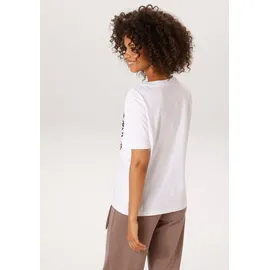 Aniston CASUAL T-Shirt in weiß-schwarz-beige-dunkelbraun - Gr.: 36/38,