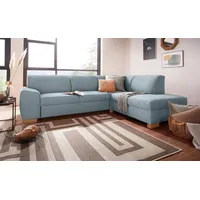 DOMO collection Ecksofa Incanto kubische Formensprache, komfortabel, L-Form, wahlweise mit Bettfunktion blau