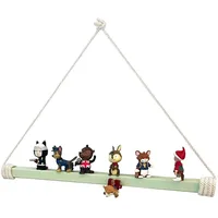 NoriKids Stange für Tonies | Regal für Tonies aus magnetischer Stange in Mintgrün | mit Kordel in Creme | handgefertigte Tonie Aufbewahrung für bis zu 40 Tonies | Kinderregal