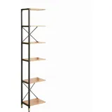 Möbilia Regal schmal 42,5 x 30 x 210 cm Natur-Schwarz