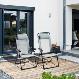 Outsunny Klappstuhl 62 x 70 x 109 cm grau 2 St.