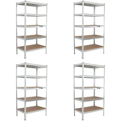 Baumarktplus 4x Schwerlastregal 180x90x60cm Lagerregal Werkstattregal Weitspannregal Traglast 875 kg