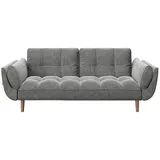 Playboy Schlafsofa Samt 2-Sitzer Grau