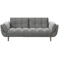 Playboy Schlafsofa Samt 2-Sitzer Grau