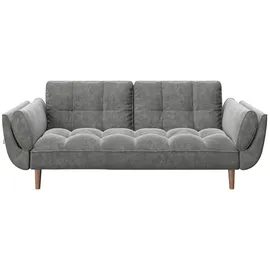 Playboy Schlafsofa Samt 2-Sitzer Grau