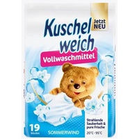 Kuschelweich Vollwaschmittel Sommerwind (19 WL) – hochwirksames Waschmittel Pulver für weiße Wäsche – Waschpulver Packung (1,2 kg) für 19 Wäschen