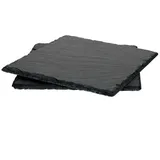 MamboCat Servierplatte 2er Set Schieferplatte 17x17 cm - 23464639, Schiefer schwarz