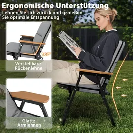 Costway Campingstuhl Klappstuhl Grau