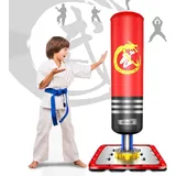 Dripex Boxsack Kinder Freistehender Standboxsack Boxpartner Boxing Trainer Punching Bag (Rot) - Rot