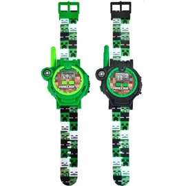Minecraft Walkie Talkie Uhr 0 mm Gehäuse Grün Silikonarmband Grün