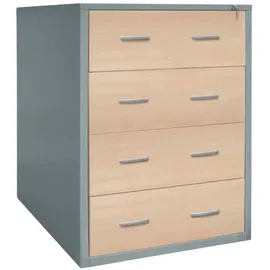 Gürkan Hängeregistraturschrank 76 x 62 x 132 cm silber
