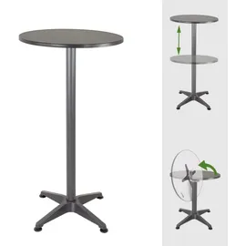 Trutzholm Stehtisch 2in1 Bistrotisch höhenverstellbar klappbar 70/115 cm Ø 60 cm