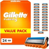 Gillette Fusion 5 Klingen Herren, 24 Original Rasierklingen, Orange - Für Nassra