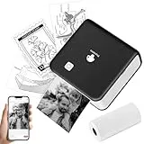 Phomemo M02 Pro Etikettendrucker, 304 DPI Mini Drucker für Smartphone Thermodrucker Kompatibel mit 15,25,53mm Papier, für iOS und Android, ideal für Studium, Scrapbooking, Bilder, Geschenke-Schwarz