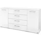 Set One by Musterring Kombikommode "Henderson", weiß (alpinweiß), B:160cm H:81cm T:42cm, Holzwerkstoff, SET ONE BY MUSTERRING, Sideboards, Kombikommode, mit 2 Türen und 4 Schubladen inkl. Selbsteinzug und Dämpfung