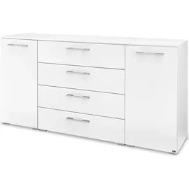 Set One by Musterring Kombikommode "Henderson", weiß (alpinweiß), B:160cm H:81cm T:42cm, Holzwerkstoff, SET ONE BY MUSTERRING, Sideboards, Kombikommode, mit 2 Türen und 4 Schubladen inkl. Selbsteinzug und Dämpfung