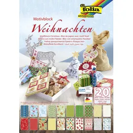 Folia Motivkartonblock Weihnachten III 24x34 cm 20 Blatt