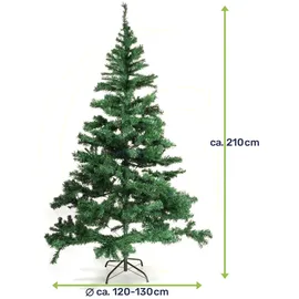 Gravidus Künstlicher Weihnachtsbaum 210 cm grün mit Metallständer 1000 Zweigen
