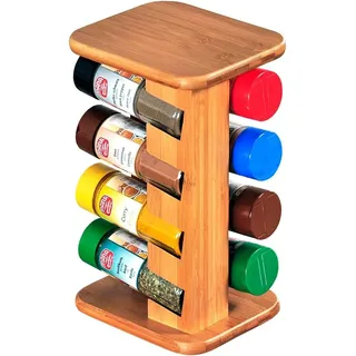 KESPER Küchenregal, Material: Bambus, Metall, Maße: 55 x 20 x 38 cm, 2 Ablagen, Drahtgitter mit 3 Haken, Farbe: Schwarz-Natur | 58809
