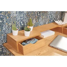miliboo Schreibtisch aus hellem Holz mit Ablagen L120 cm PULITO