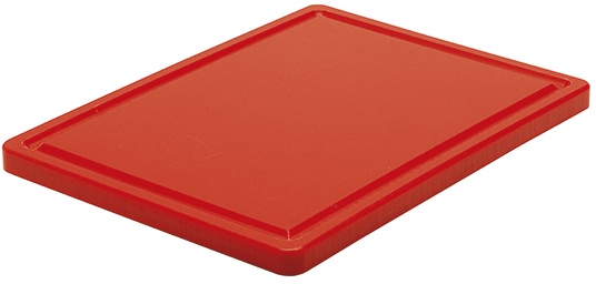 Mastro Schneidebrett rot für Fleisch mit Saftrille, 400x300 mm