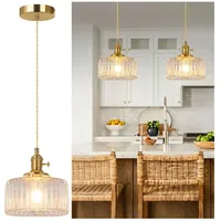 Rosnek Pendelleuchte Vintage LED Glas Hängelampe mit E27 Fassung und Glühbirne, LED wechselbar, Höhenverstellbar Warmweiße Hängeleuchte für Esstisch