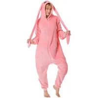 corimori Hasen-Kostüm Erwachsene Karneval Fasching Bonnie der Hase Damen Herren Onesie Jumpsuit Anzug Einteiler Kostüm Verkleidung Gr. 150-160cm, Rosa
