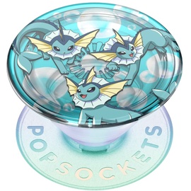 PopSockets PopSockets: PopGrip - Ausziehbarer Sockel und Griff mit einem Austauschbarem Top für Smartphones und Tablets - Pokémon Vaporeon Bubbles
