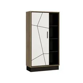 Quartier Highboard 85,4 x 160,5 cm Braun/Schwarz/Weiß