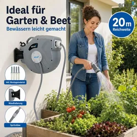 BITUXX Schlauchtrommel 20 m grau