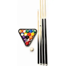 John West Billard Einsteiger Set mit 4 Queues, 57 mm Kugeln, Triangel