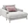 KAWOLA Relaxsessel CARA Feincord 75 x 90 x 200 cm Silber mit Kissen