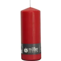 Müller Kerzen Stumpenkerze, karminrot 2011807091 , 1 Packung = 6 Stück, (Ø x H): 70 x 180 mm