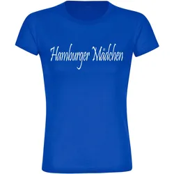 multifanshop Damen T-Shirt - Hamburg - Hamburger Mädchen - Druck weiß - Frauen