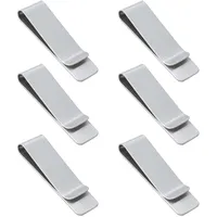 XHNFCU 6 Stück Metall Geldklammern Silber Edelstahl Kreditkartenhalter Tragbare Rechnungsklammern Schlanker Minimalistischer Rechnungshalter für Männer und Frauen, Jahrestag Vatertagsgeschenk - S