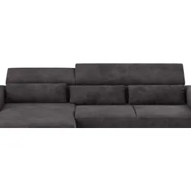 Cotta Ecksofa "Side L-Form, mit Kopfteilverstellung & 3 Nierenkissen", schwarz, B:304cm H:71cm T:186cm, 96% POLYESTER (PES) / 4% POLYAMID (PA), Sofas, Ecksofa, optional motorische Sitztiefenverstellung
