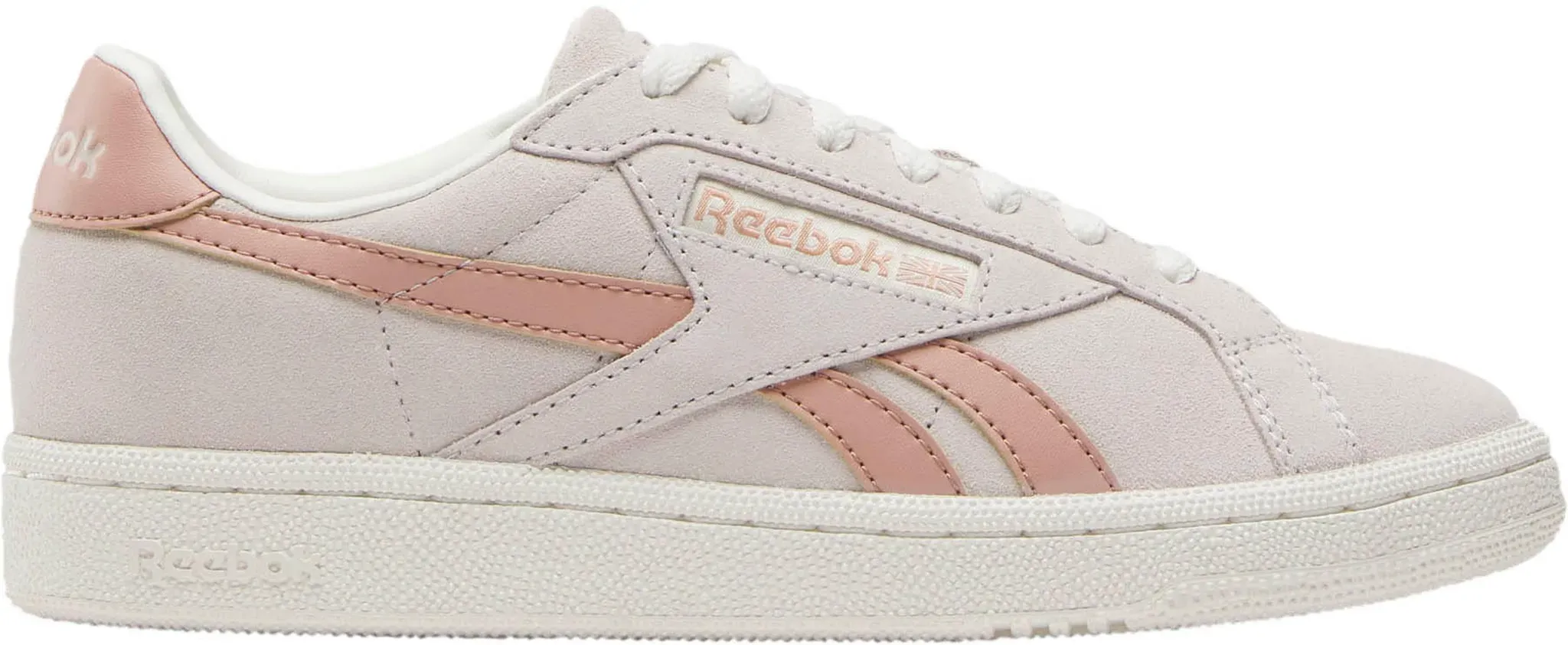 Reebok Club C Grounds Sneaker Damen in luxegrey-pinkclay-chalk, Größe 39 - grau