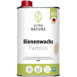 ULTRA NATURE Bienenwachs, Farblos, Holzwachs, Kinderspielzeug geeignet, Bio, 0,5 L
