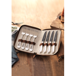 Robbe Berking Martelé Grillset ''Frozen Black'' 8tlg. 150g Massiv-Versilberung