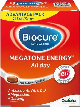 Biocure Long Action Megatone Energy Sofortige Energie Und Konzentration 90 Tabletten