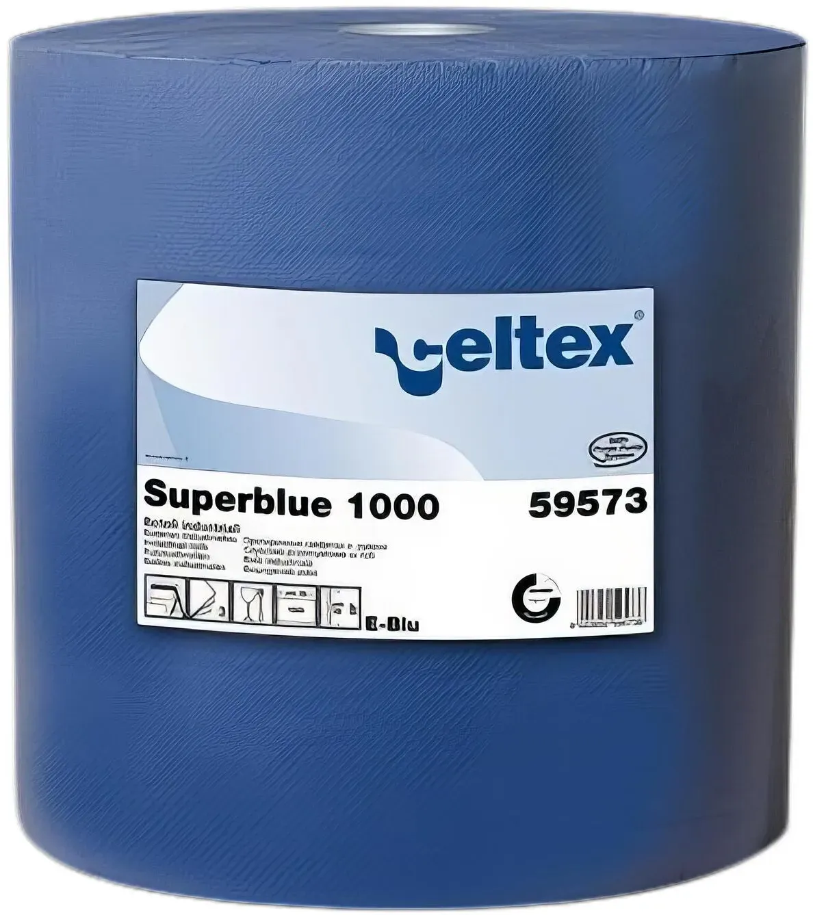 Putzpapier 3-lagig 36x36 cm blau, 1000 Blatt auf Rolle