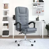 vidaXL Bürostuhl mit Massagefunktion Samt Dunkelgrau