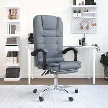 vidaXL Bürostuhl mit Massagefunktion Samt Dunkelgrau