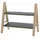 Cepewa Etagere aus Schiefer & Kiefernholz - 2-stufiger Servierständer für Kuchen, Gebäck, Obst, Tapas - Elegante Präsentation - Natur/Schwarz - 18x28x32cm