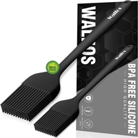 Walfos Silikon Backpinsel, 2er Set (21+25.5cm), hitzebeständiger Silikon Backpinsel Küchenpinsel zum Kochen BBQ Grillen, Silikonpinsel in Lebensmittelqualität und BPA frei